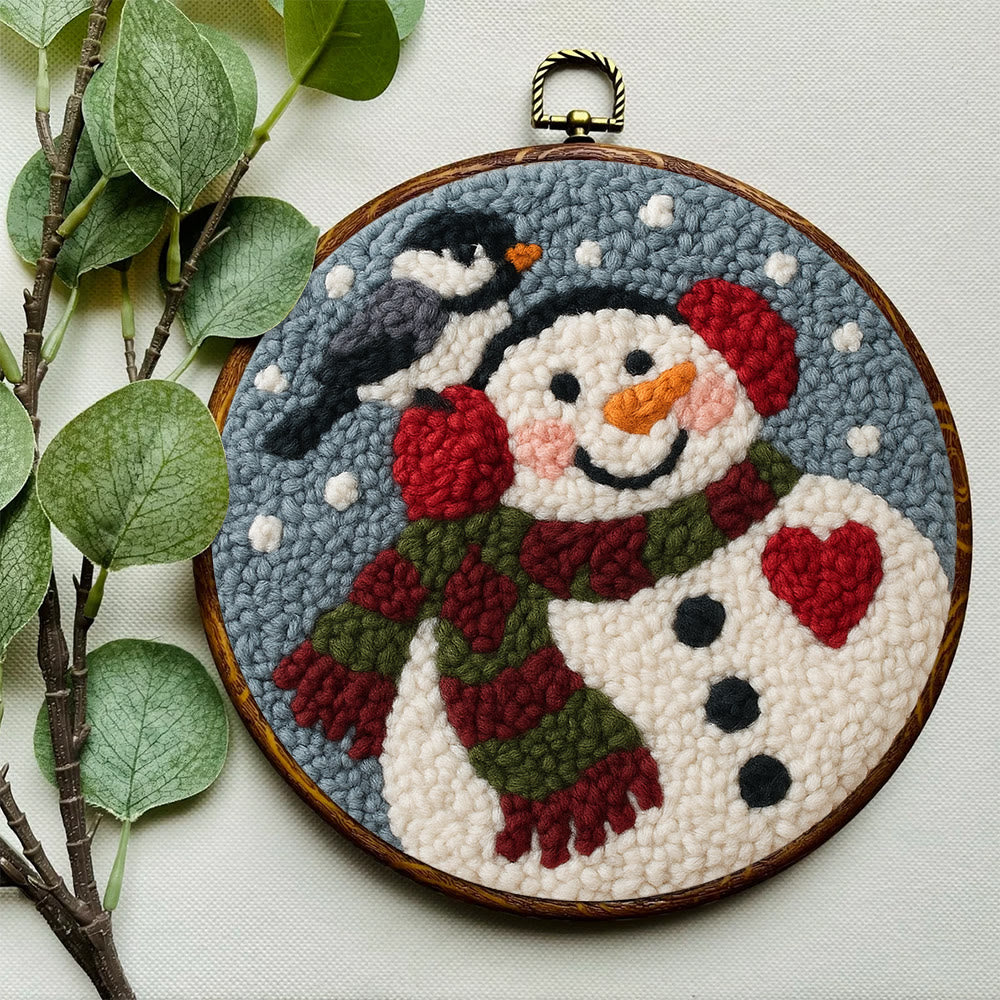 Smiling Snowman Punch Needle Kit – Creative Fiber Art | Cheerful Winter Accent - image 6