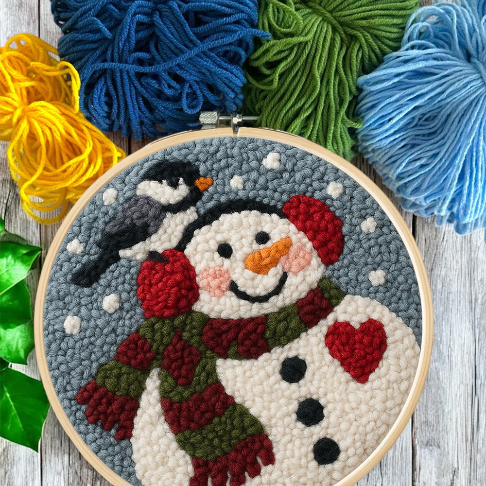 Smiling Snowman Punch Needle Kit – Creative Fiber Art | Cheerful Winter Accent - image 7