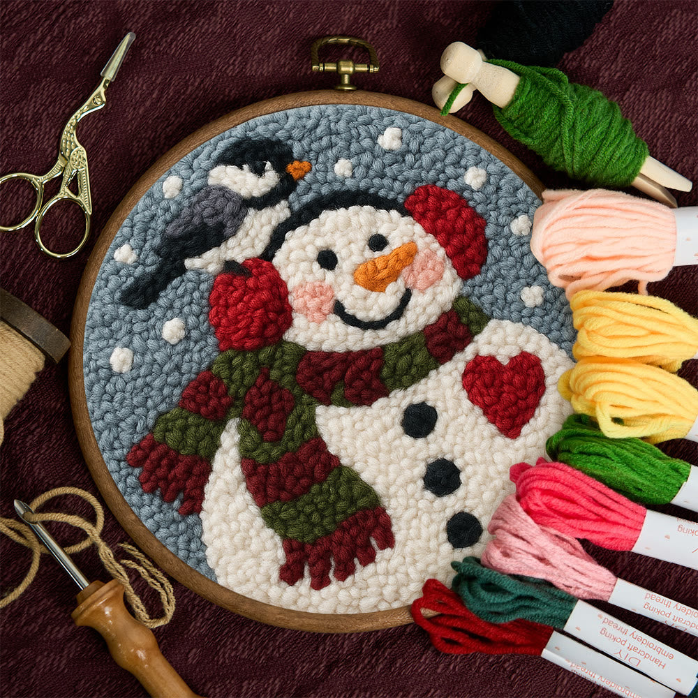 Smiling Snowman Punch Needle Kit – Creative Fiber Art | Cheerful Winter Accent - image 10