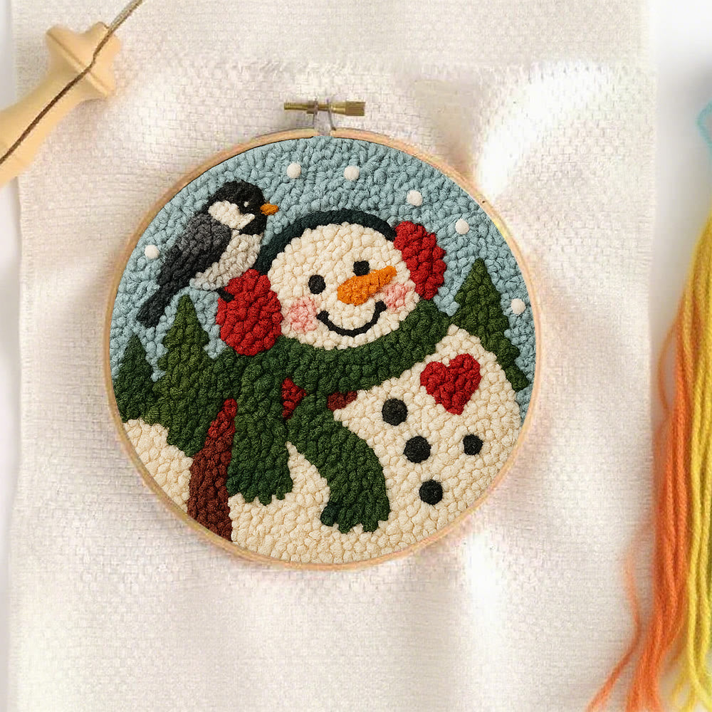 Snowfield Friend Punch Needle Kit – Textured Diy Art | Joyful Holiday Hanging - image 1
