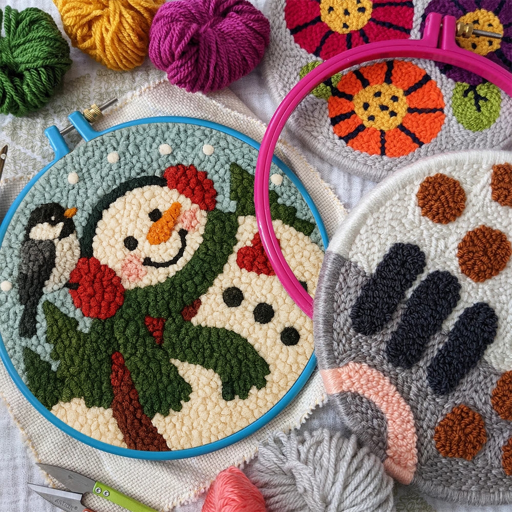 Snowfield Friend Punch Needle Kit – Textured Diy Art | Joyful Holiday Hanging - image 9