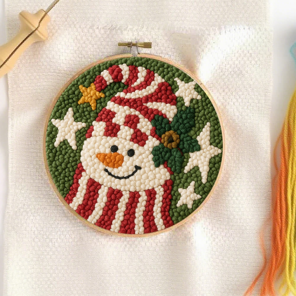 Merry Hat Punch Needle Kit – Beginner DIY Craft | Charming Holiday Wall Display - image 1