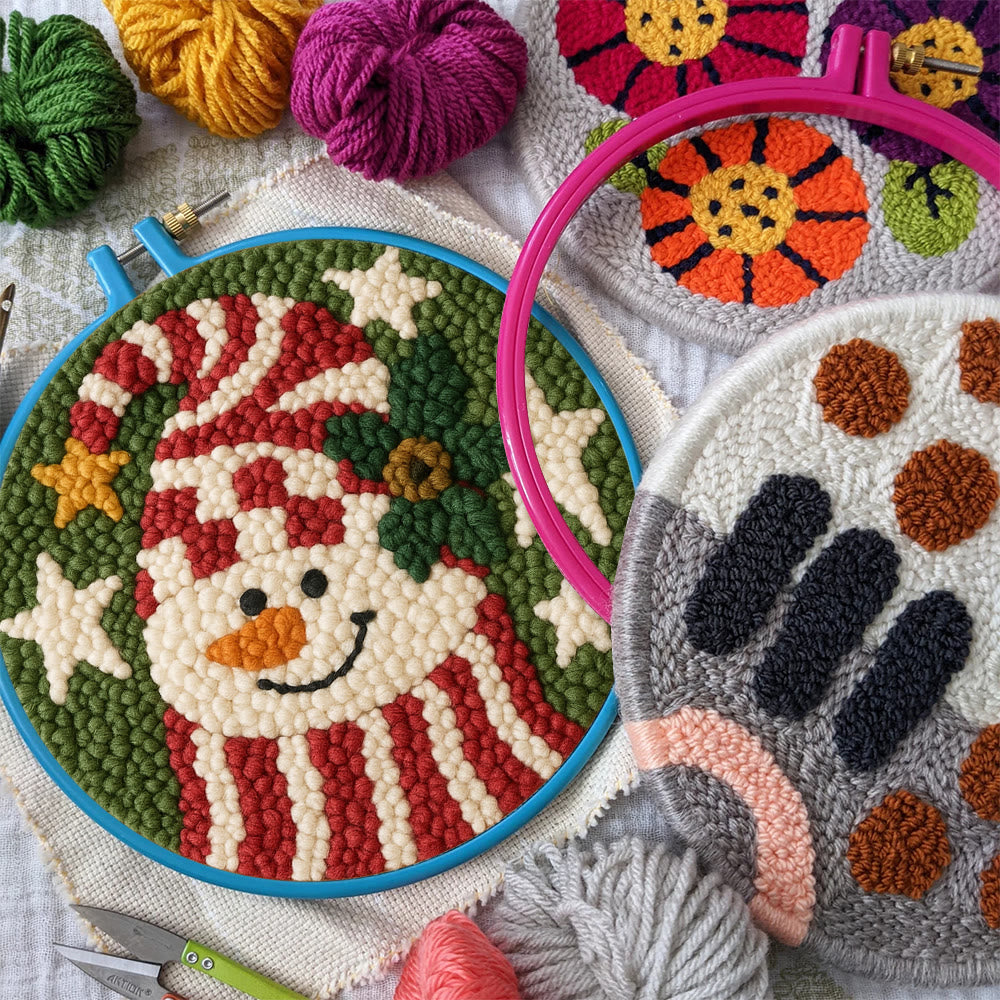 Merry Hat Punch Needle Kit – Beginner DIY Craft | Charming Holiday Wall Display - image 8