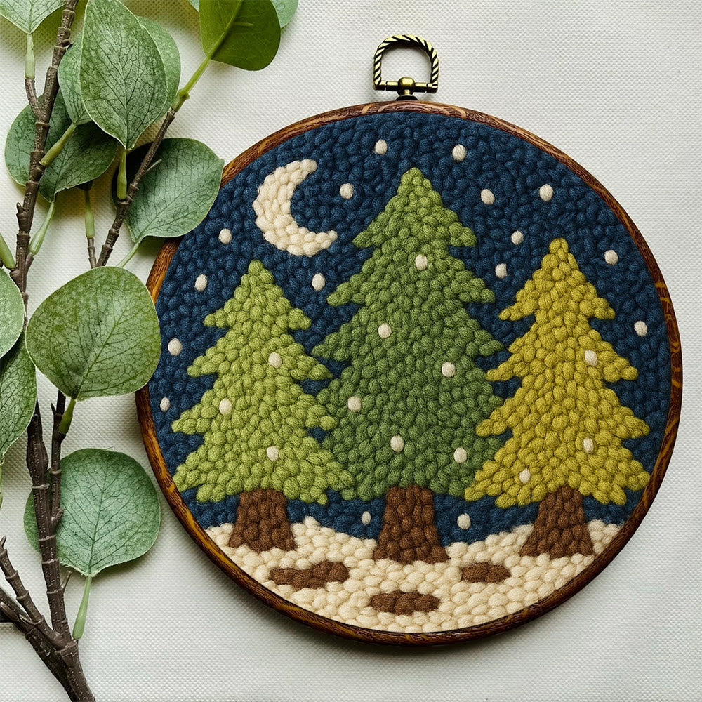 Nightfall Trees Punch Needle Kit – Starter Stitch Kit | Quiet Winter Wall Art - image 7