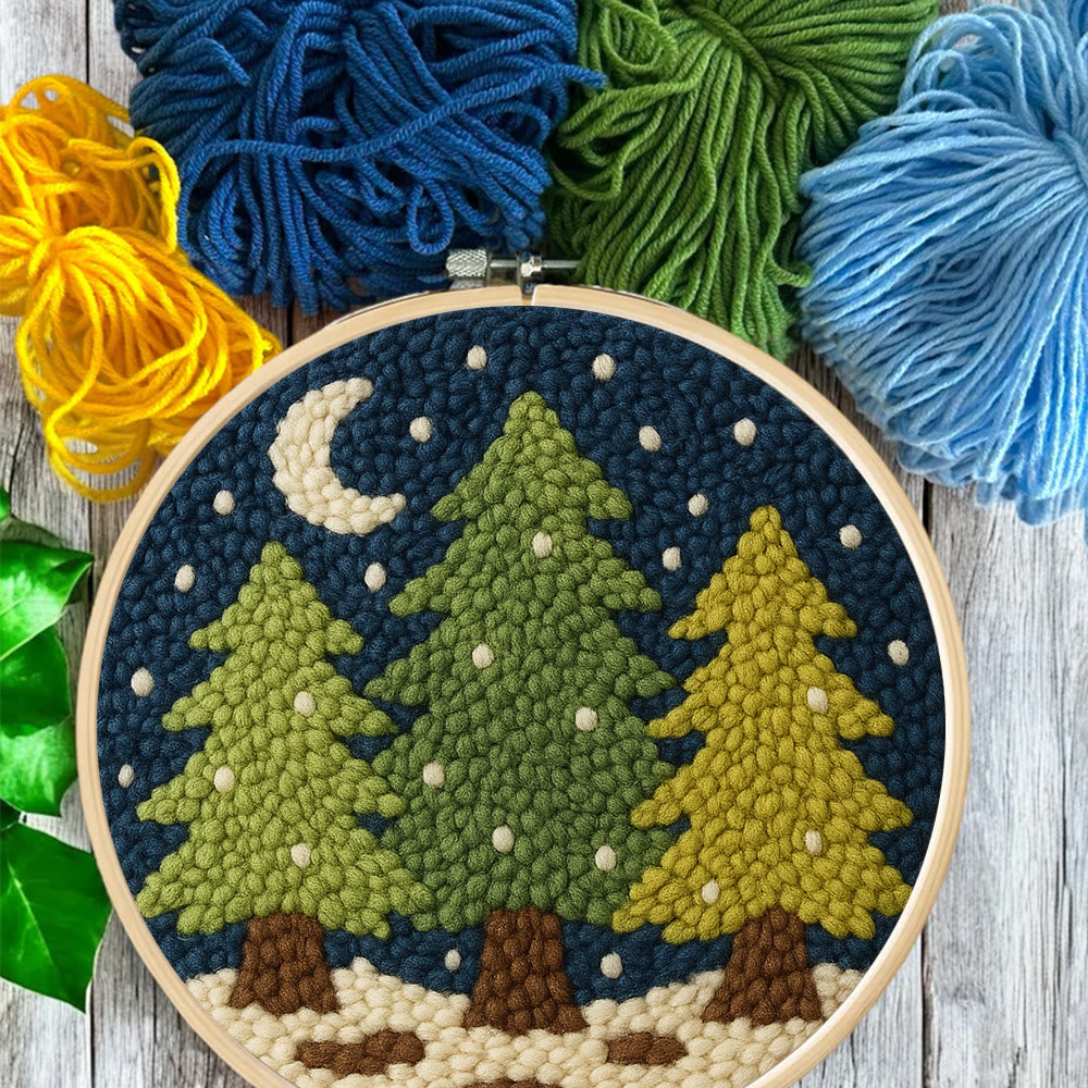 Nightfall Trees Punch Needle Kit – Starter Stitch Kit | Quiet Winter Wall Art - image 8