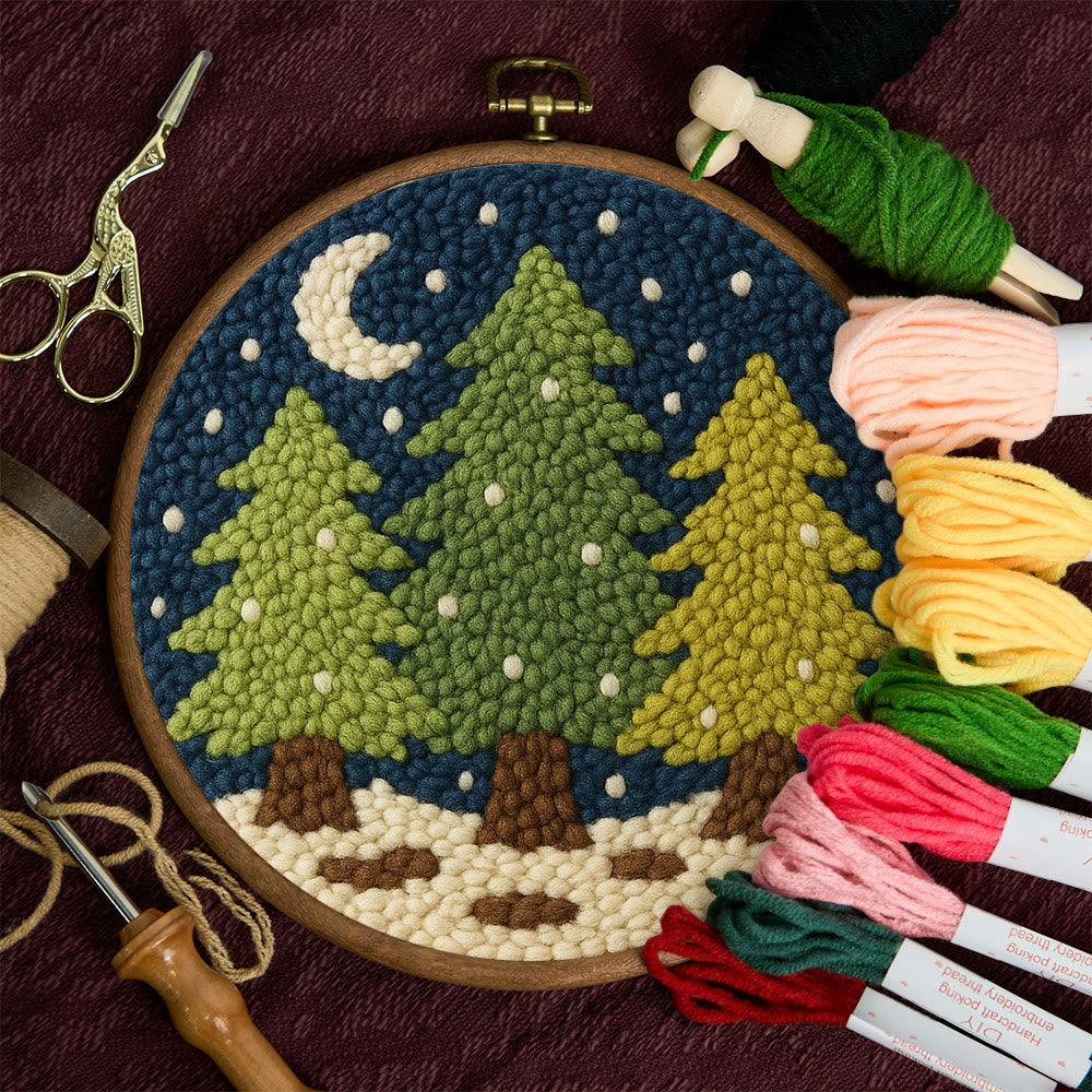 Nightfall Trees Punch Needle Kit – Starter Stitch Kit | Quiet Winter Wall Art - image 10
