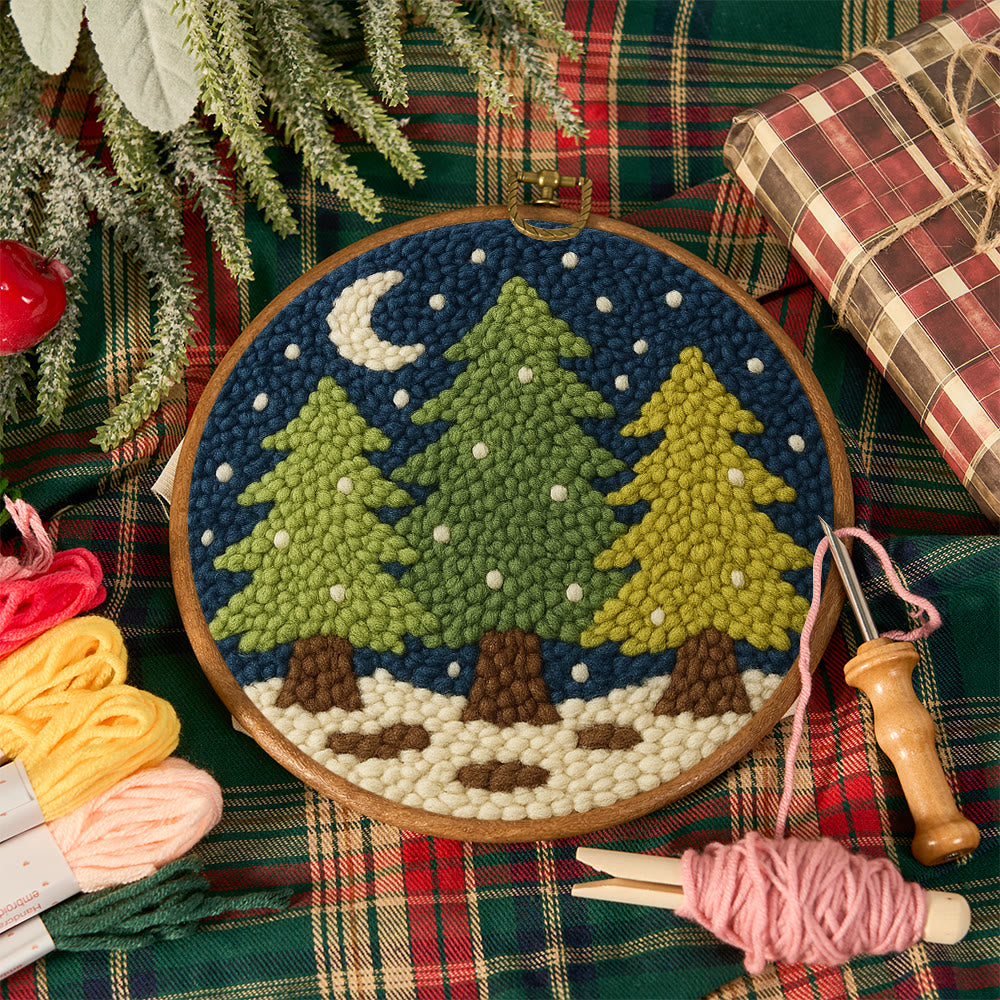 Nightfall Trees Punch Needle Kit – Starter Stitch Kit | Quiet Winter Wall Art - image 11