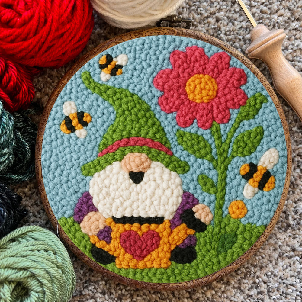 Cute Gnome Punch Needle Kit – Beginner-Friendly DIY Set | Colorful Garden Decor Craft - image 5