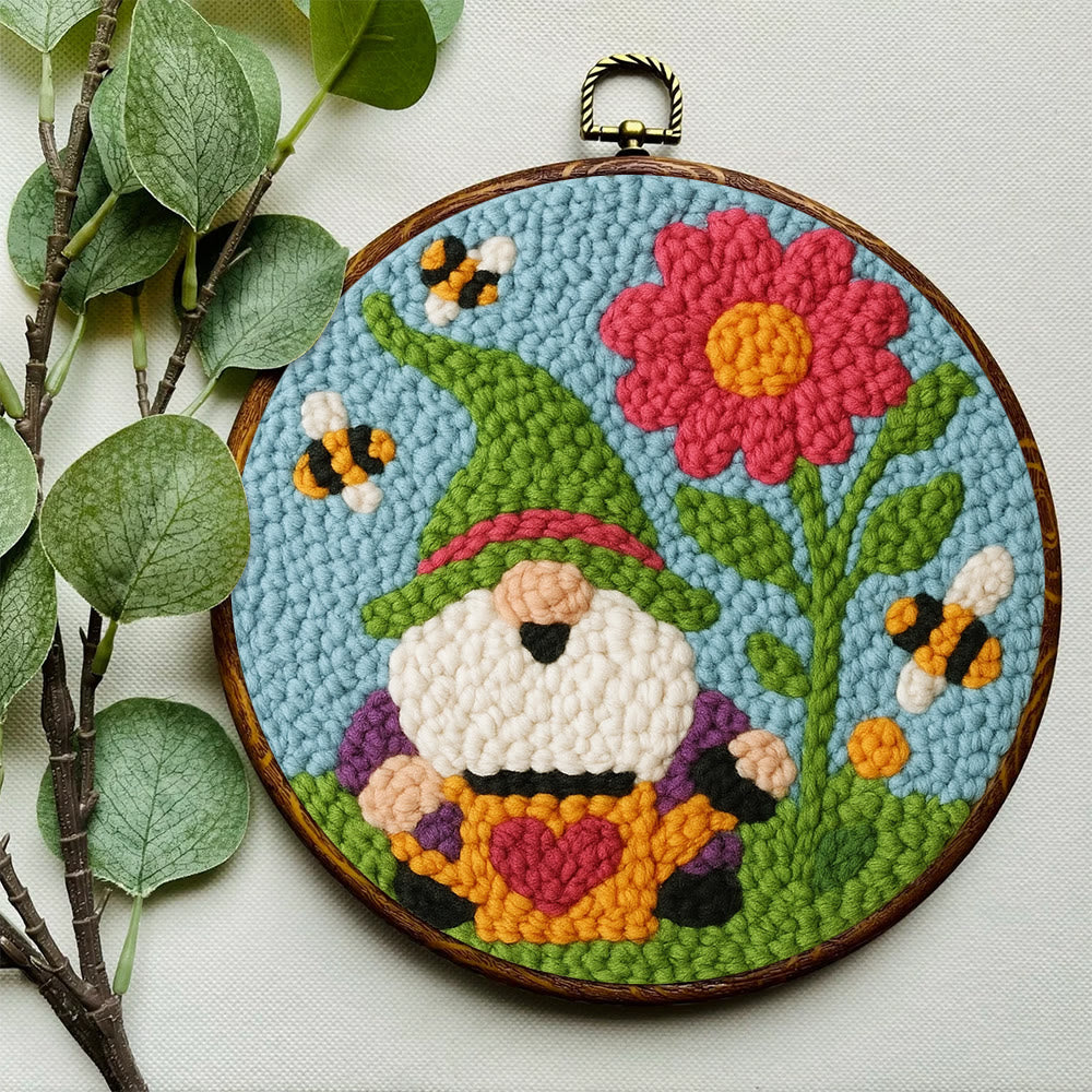 Cute Gnome Punch Needle Kit – Beginner-Friendly DIY Set | Colorful Garden Decor Craft - image 7