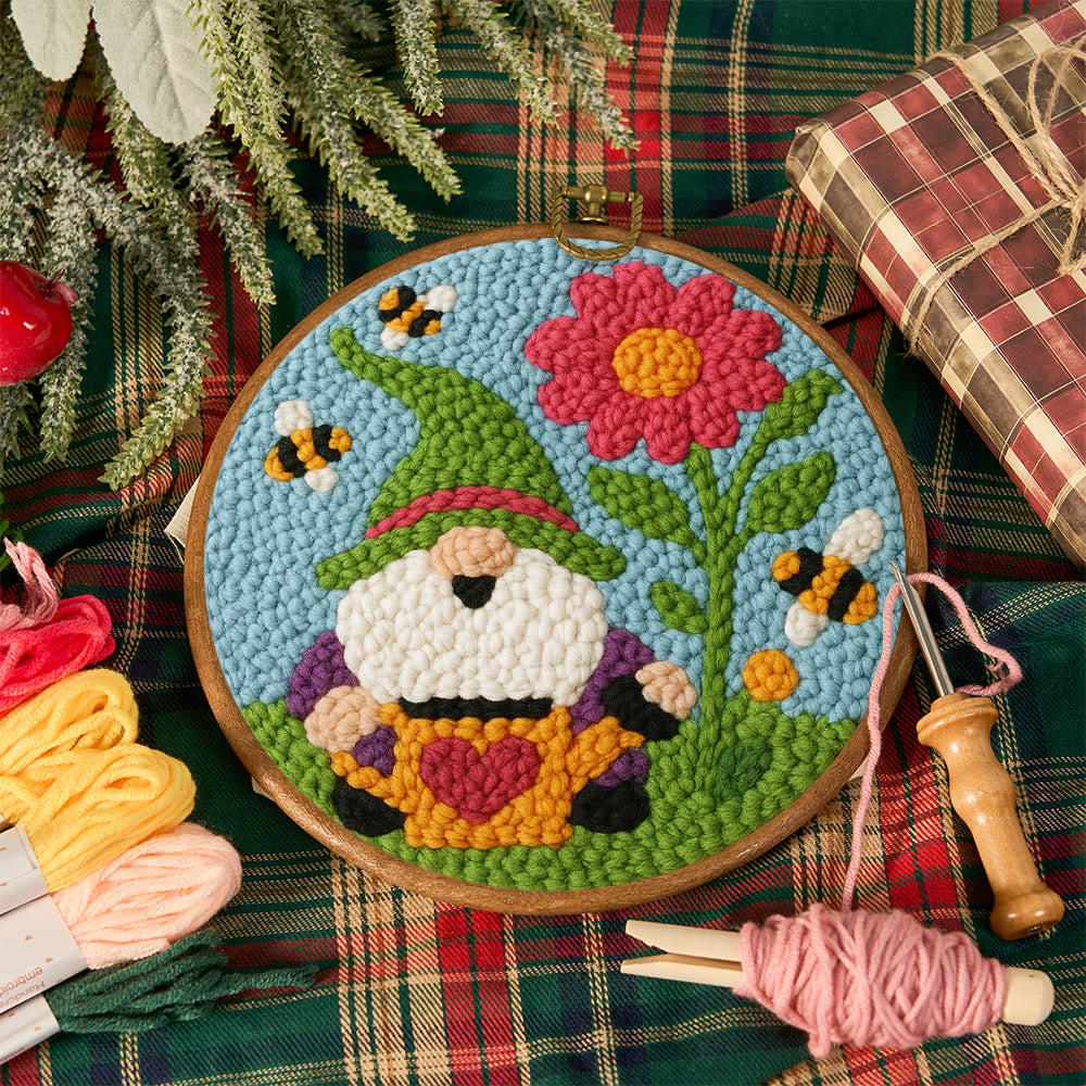 Cute Gnome Punch Needle Kit – Beginner-Friendly DIY Set | Colorful Garden Decor Craft - image 2
