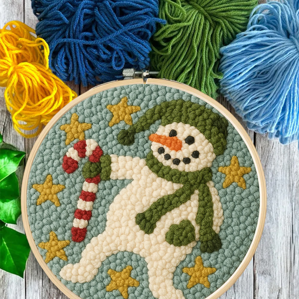 Whimsical Snowman Punch Needle Kit – Fun Holiday DIY Stitch Project | Playful Winter Decor - image 5