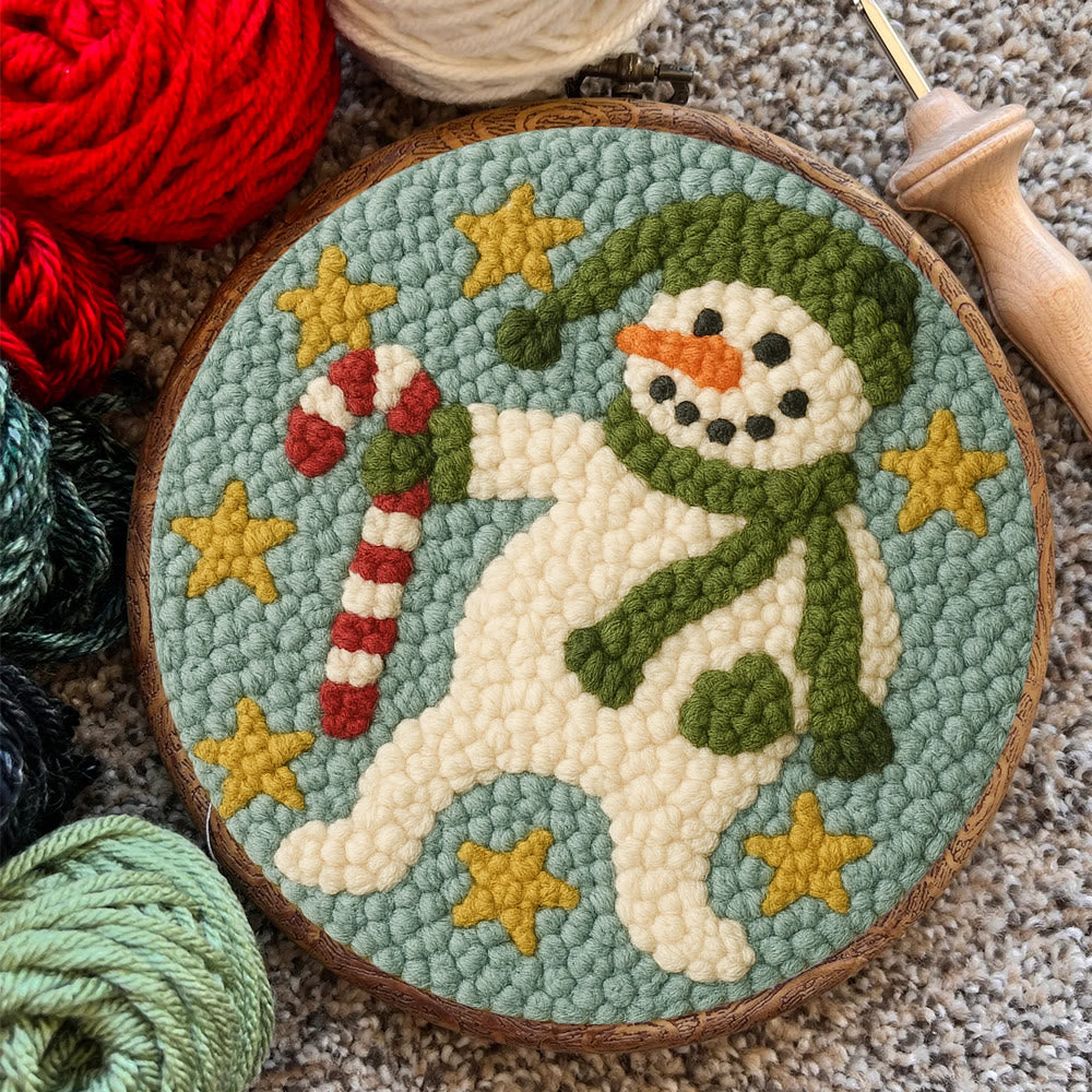 Whimsical Snowman Punch Needle Kit – Fun Holiday DIY Stitch Project | Playful Winter Decor - image 8
