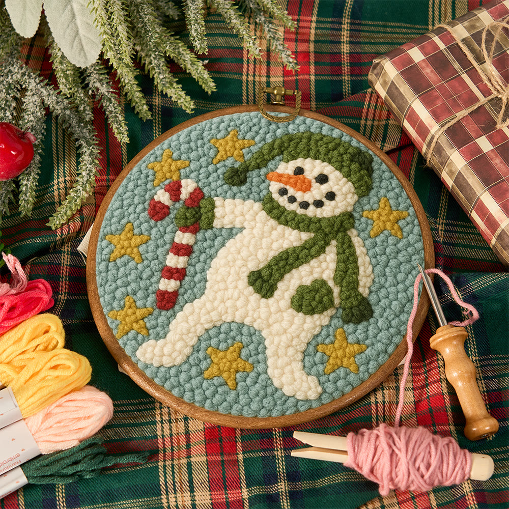 Whimsical Snowman Punch Needle Kit – Fun Holiday DIY Stitch Project | Playful Winter Decor - image 11
