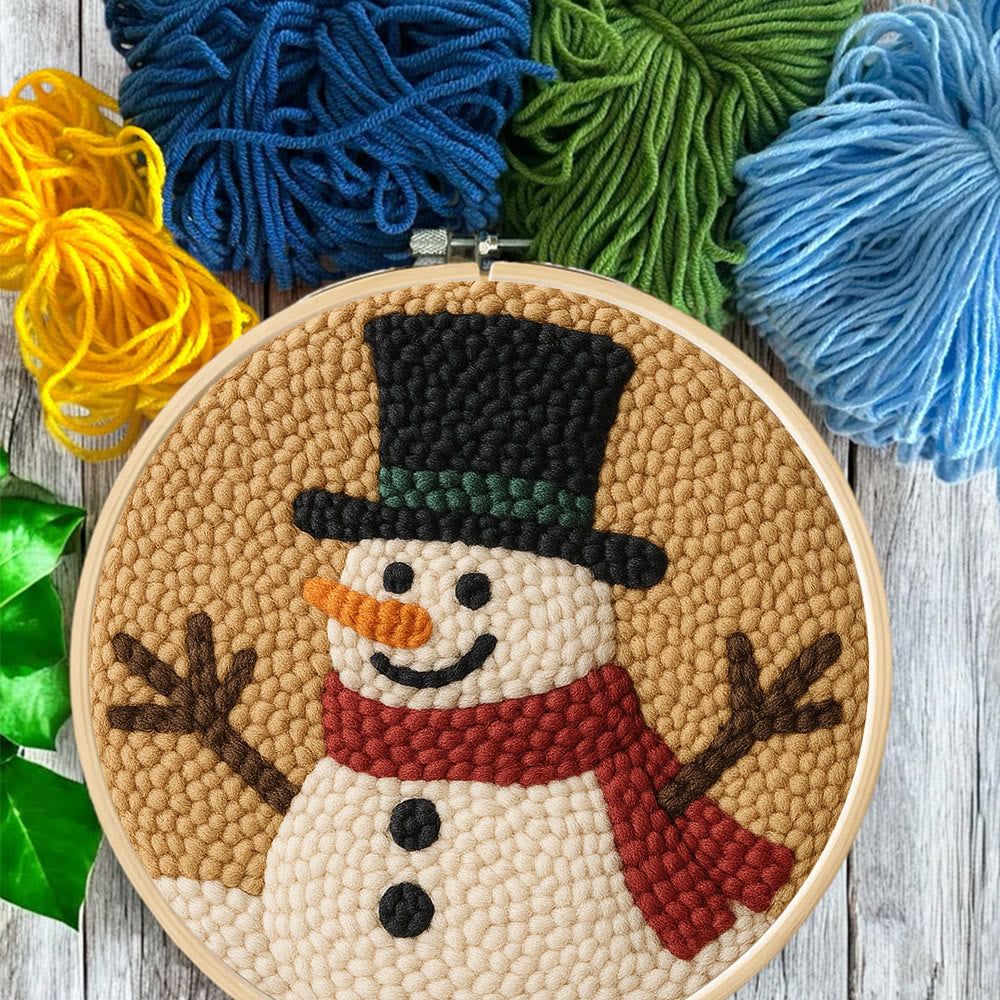 Cheerful Snowman Punch Needle Kit – Beginner-friendly Winter Stitch Kit | Festive Holiday Wall Art - image 6