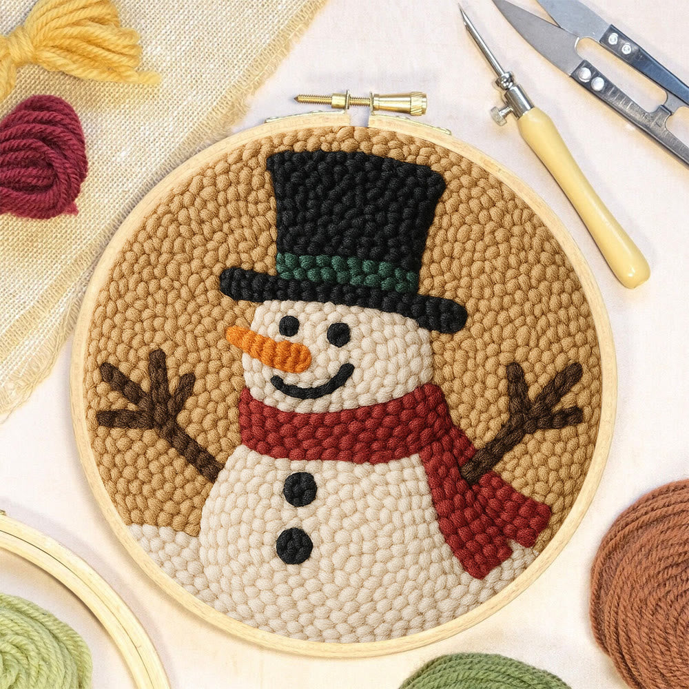 Cheerful Snowman Punch Needle Kit – Beginner-friendly Winter Stitch Kit | Festive Holiday Wall Art - image 7