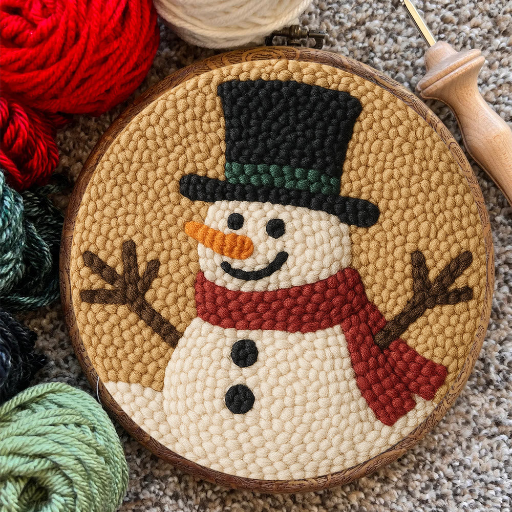 Cheerful Snowman Punch Needle Kit – Beginner-friendly Winter Stitch Kit | Festive Holiday Wall Art - image 9