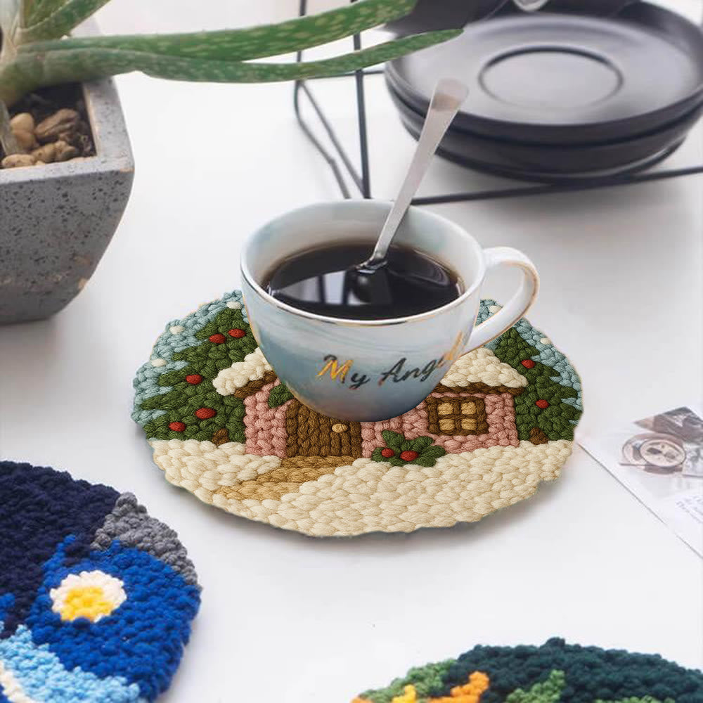 Cozy Pastel Punch Needle Kit – Beginner Snowy Cottage Stitching | Relaxing DIY Craft Experience - image 4