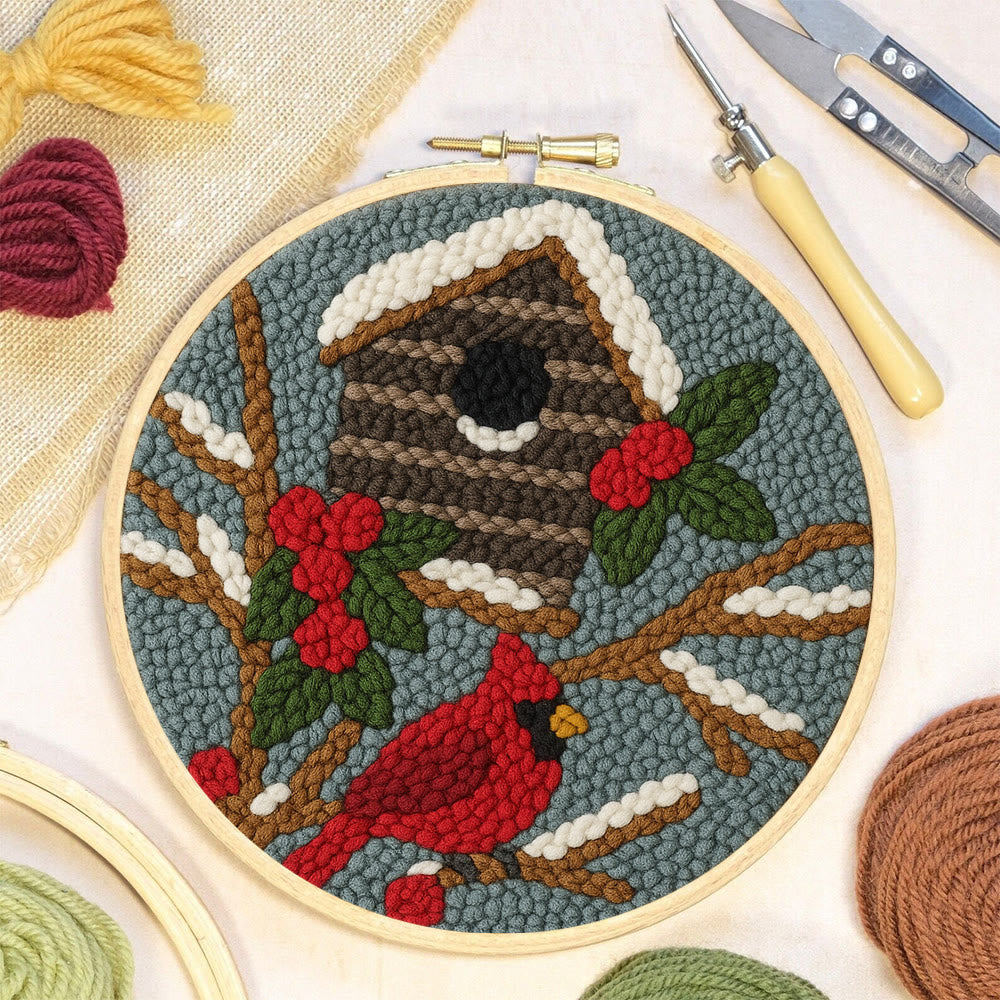 Cardinal In Winter Punch Needle Kit – Easy Festive Diy | A Comforting Handmade Moment - image 5