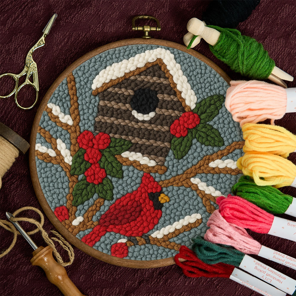 Cardinal In Winter Punch Needle Kit – Easy Festive Diy | A Comforting Handmade Moment - image 10