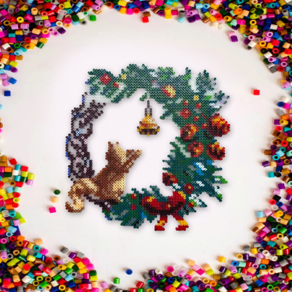 Rubbyoo Perler Beads Kit - Christmas Wreath | Handmade Bead Art | Perfect Home Decor - image 5