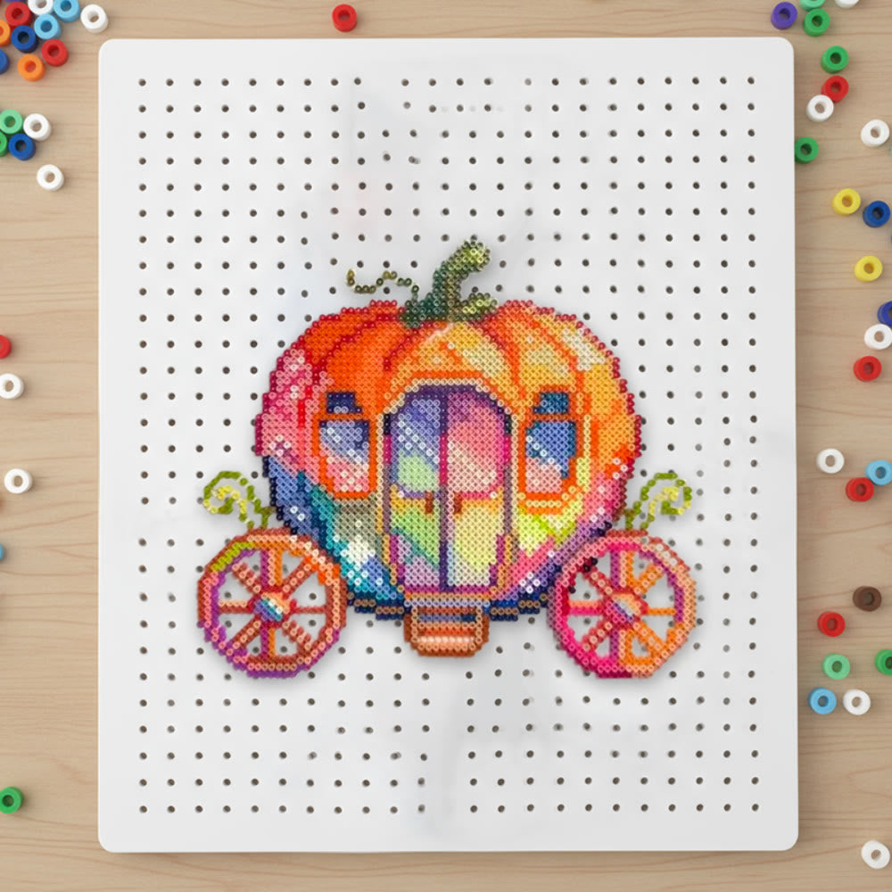 Rubbyoo Perler Beads Kit - Magic Pumpkin Carriage | Nice Handmade Craft | Diy Holiday Decor - 2.6 mm - Perler Beads Kit + Tool Kit - image 0