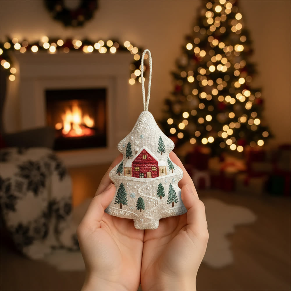 Rubbyoo Tree-shaped Embroidery Kit - Snowy House | Diy Christmas Gift | Perfect Home Decor - image 2