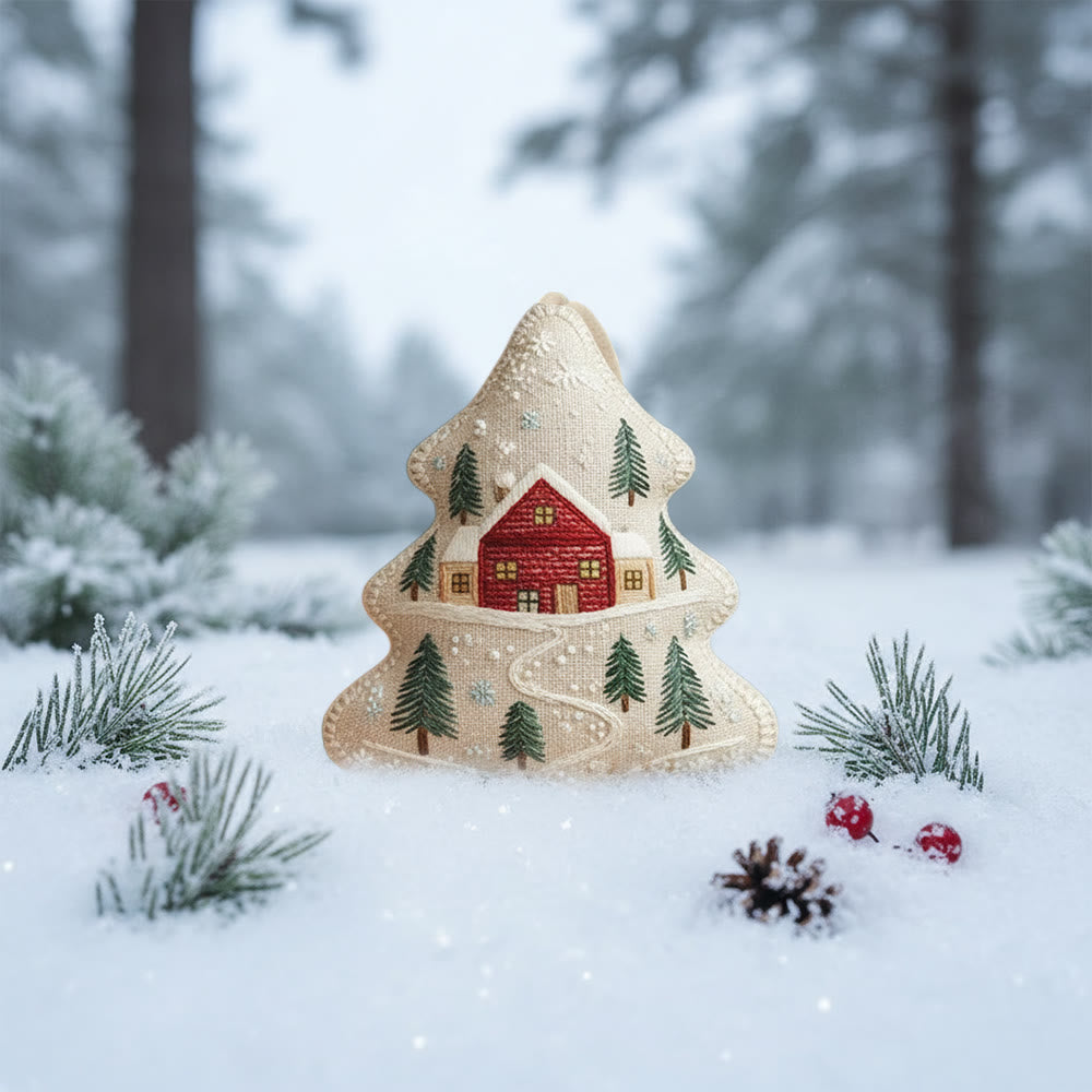 Rubbyoo Tree-shaped Embroidery Kit - Snowy House | Diy Christmas Gift | Perfect Home Decor - image 9