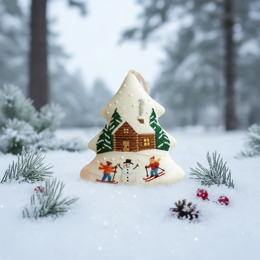 Rubbyoo Tree-shaped Embroidery Kit - Winter Skiing | Winter Handmade Craft | Nice Christmas Tree Hanging  - image 9