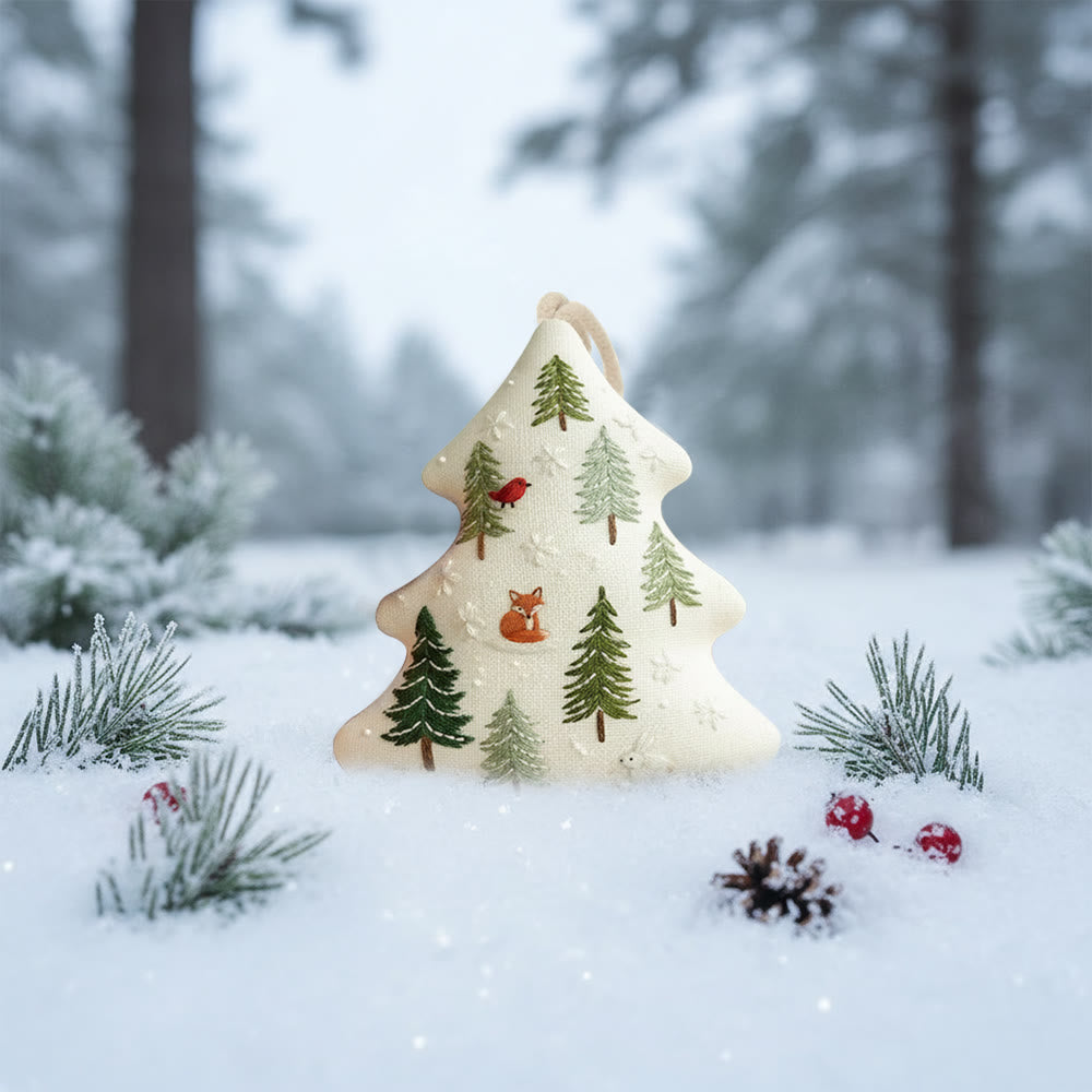 Rubbyoo Tree-shaped Embroidery Kit - Winter Forest | Christmas Handmade Hanging | Winter Collection Craft - image 9