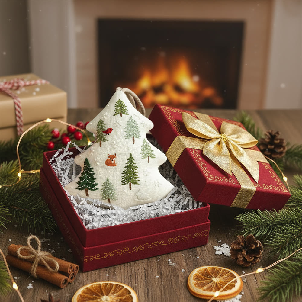 Rubbyoo Tree-shaped Embroidery Kit - Winter Forest | Christmas Handmade Hanging | Winter Collection Craft - image 5