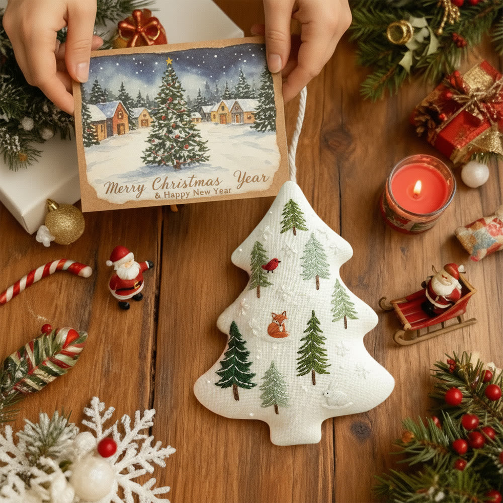 Rubbyoo Tree-shaped Embroidery Kit - Winter Forest | Christmas Handmade Hanging | Winter Collection Craft - image 7