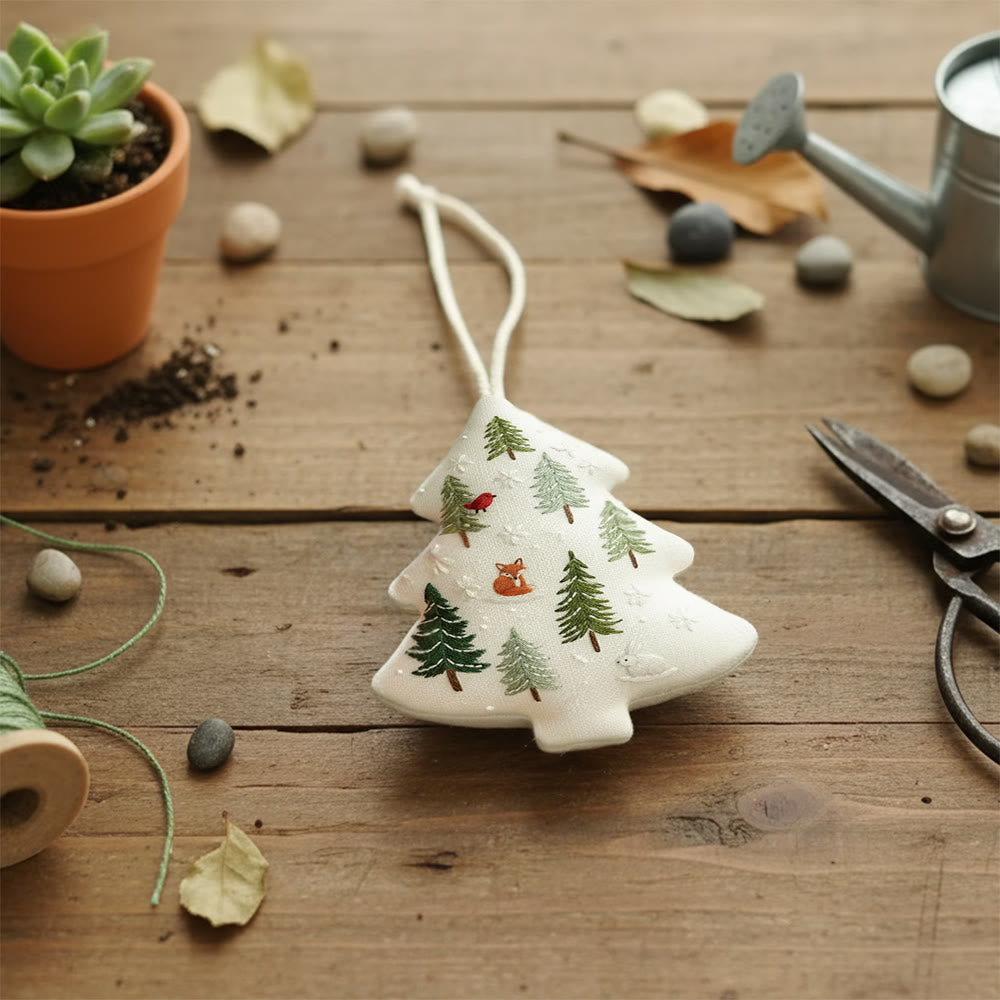 Rubbyoo Tree-shaped Embroidery Kit - Winter Forest | Christmas Handmade Hanging | Winter Collection Craft - image 3