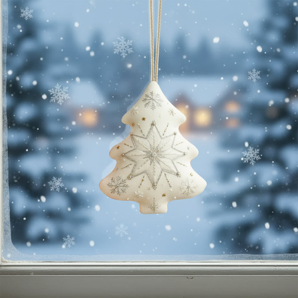 Rubbyoo Tree-shaped Embroidery Kit - Snowflake | Christmas Wall Decoration | Diy Winter Art - image 1