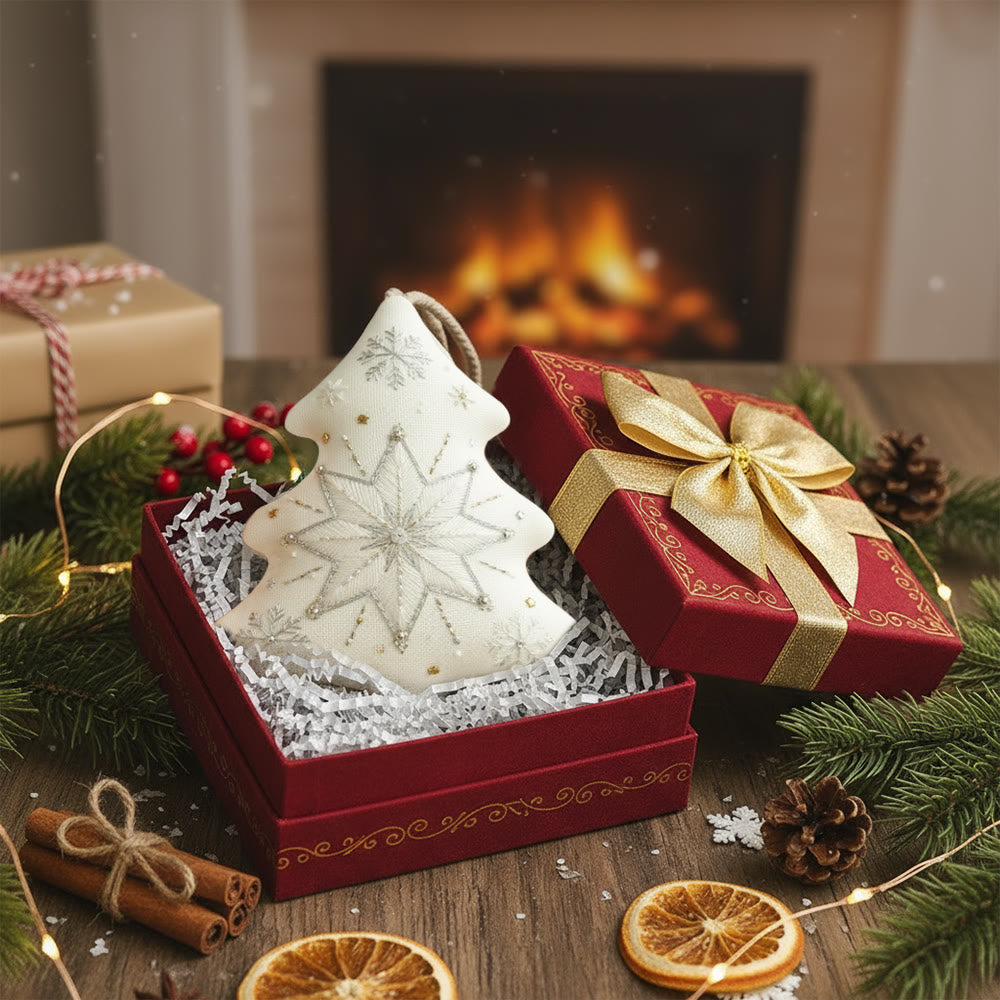 Rubbyoo Tree-shaped Embroidery Kit - Snowflake | Christmas Wall Decoration | Diy Winter Art - image 3