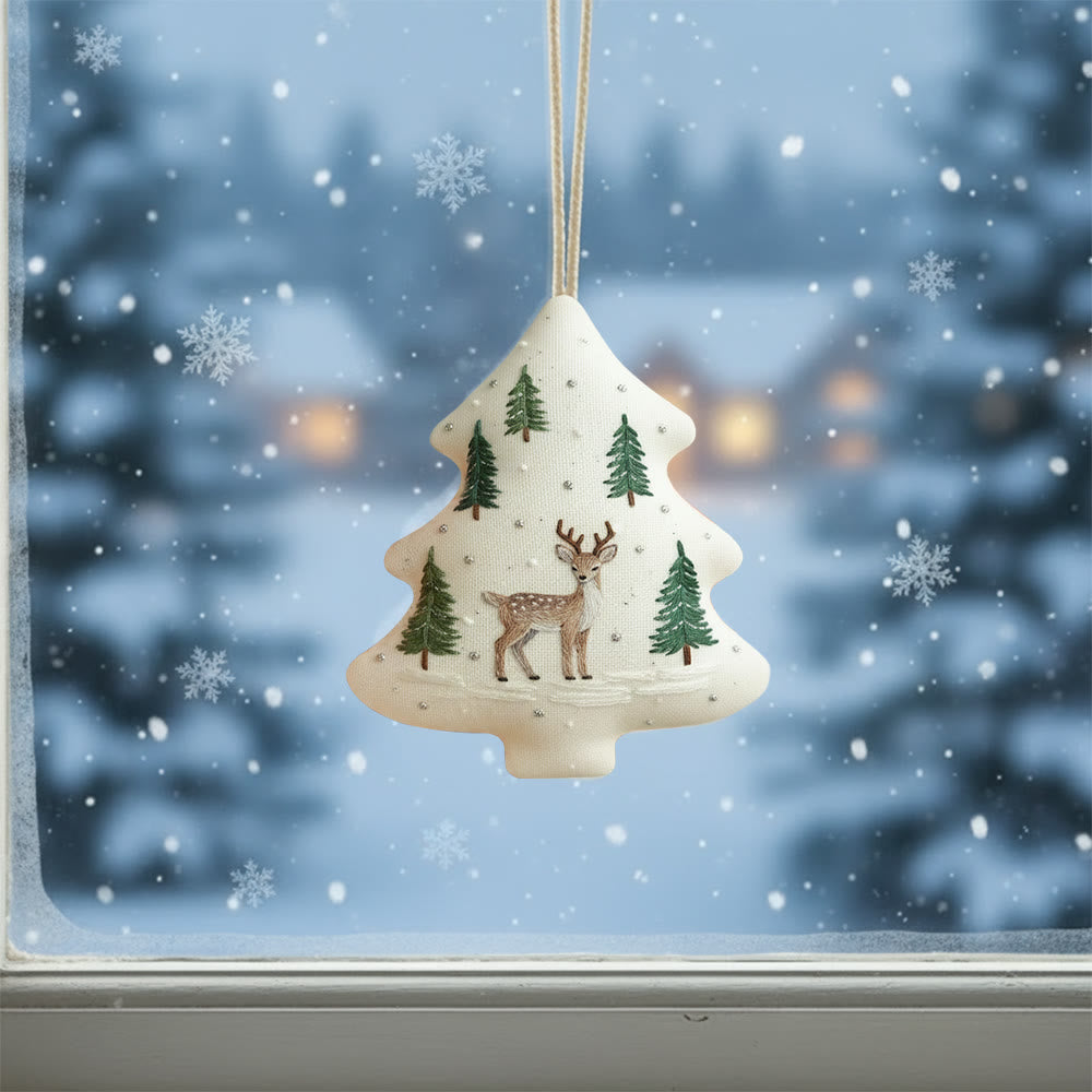 Rubbyoo Tree-shaped Embroidery Kit - Sika Deer | Diy Animal Stitch | Nice Gift For Handmade Lovers - image 2