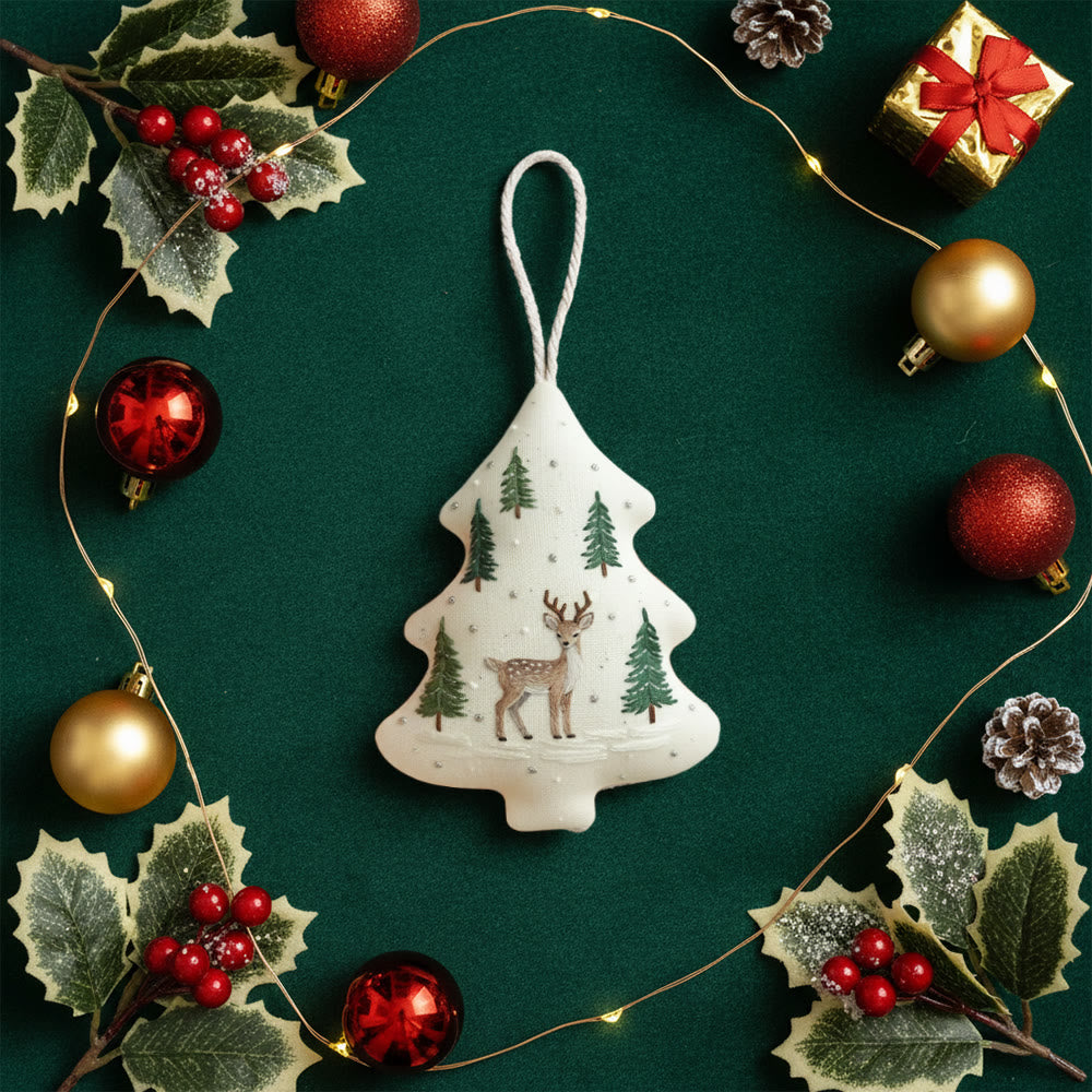 Rubbyoo Tree-shaped Embroidery Kit - Sika Deer | Diy Animal Stitch | Nice Gift For Handmade Lovers - image 9