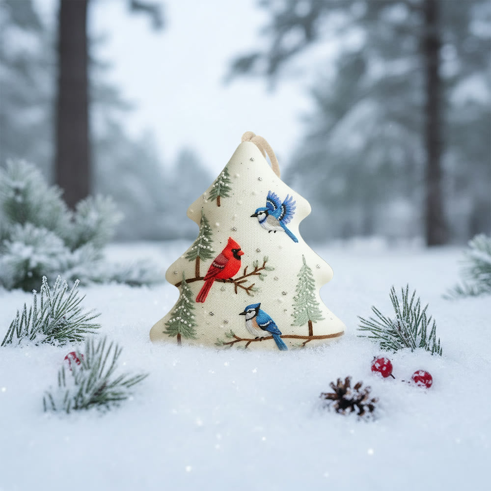 Rubbyoo Tree-shaped Embroidery Kit - Christmas Bird | Unique Animal Craft | Nice Gift For Bird Lovers - image 3