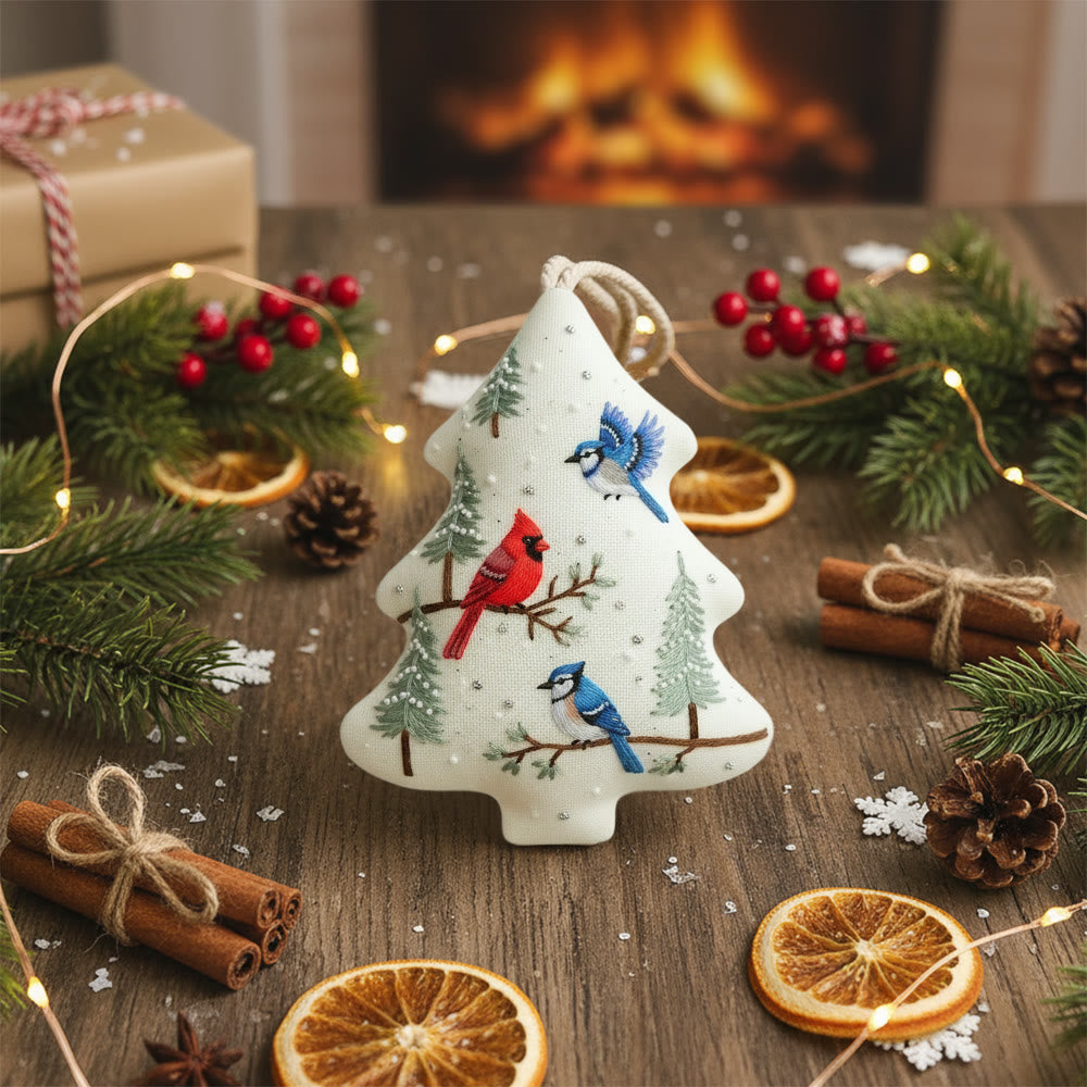 Rubbyoo Tree-shaped Embroidery Kit - Christmas Bird | Unique Animal Craft | Nice Gift For Bird Lovers - image 7