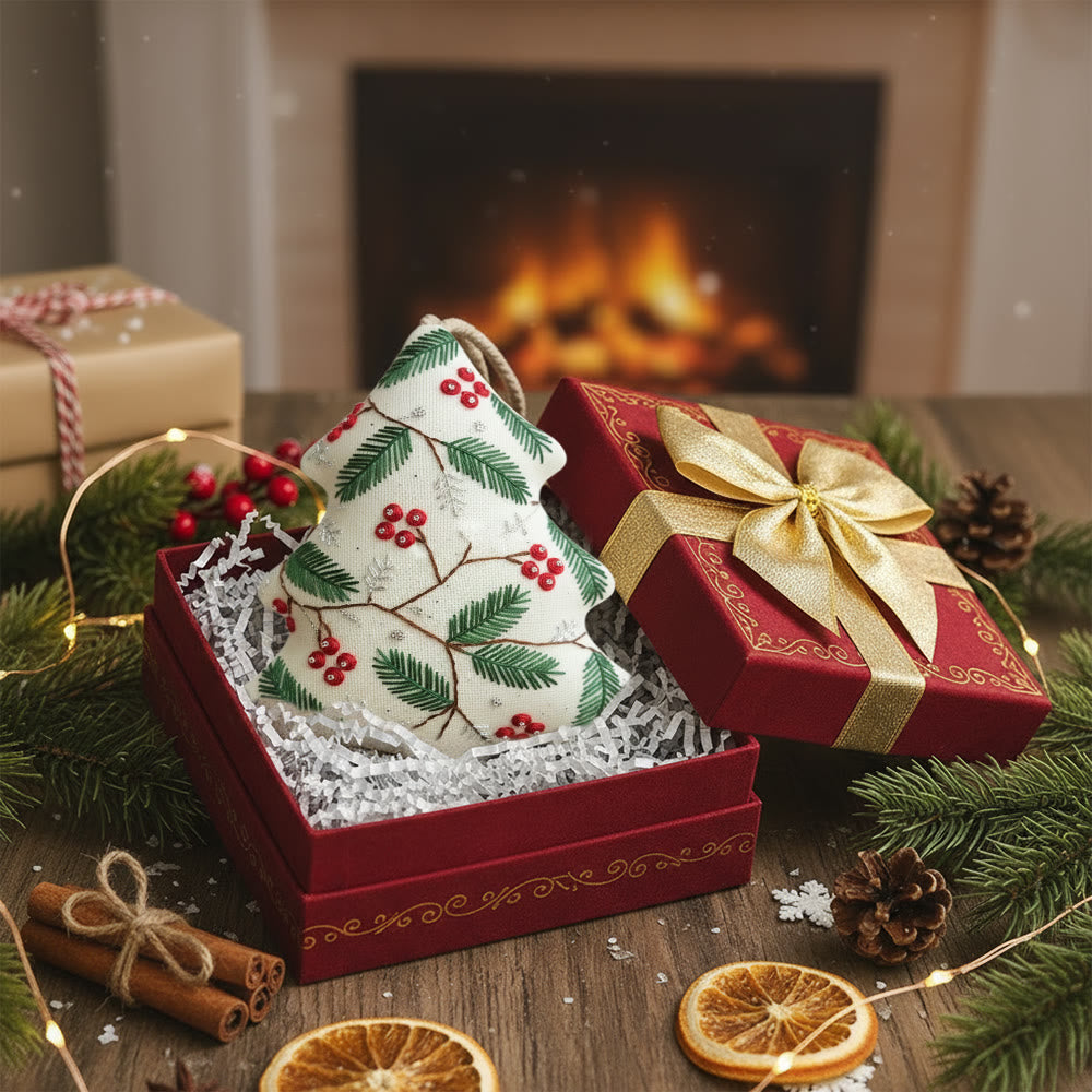 Rubbyoo Tree-shaped Embroidery Kit - Christmas Holly | Holiday Home Decoration | Diy Stitch Craft  - image 7