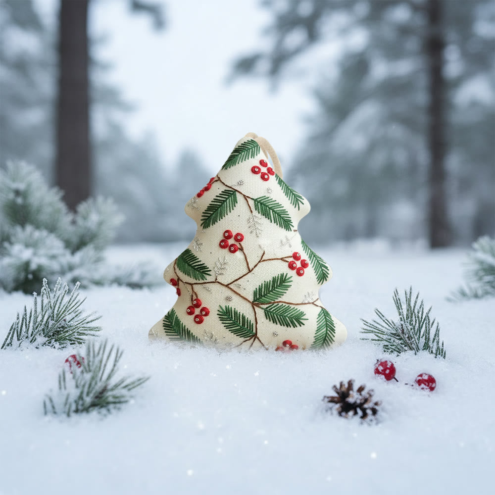 Rubbyoo Tree-shaped Embroidery Kit - Christmas Holly | Holiday Home Decoration | Diy Stitch Craft  - image 9