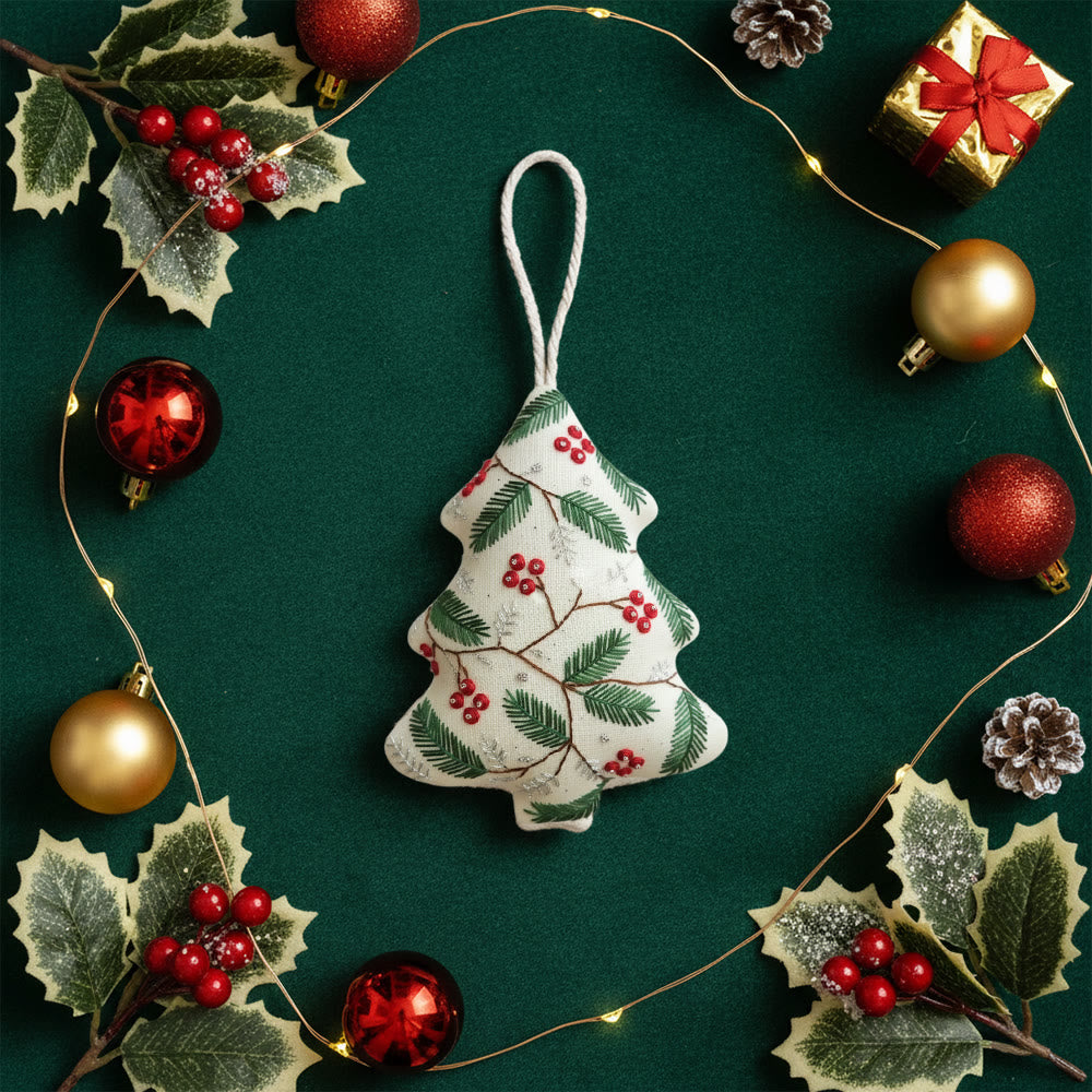 Rubbyoo Tree-shaped Embroidery Kit - Christmas Holly | Holiday Home Decoration | Diy Stitch Craft  - image 8