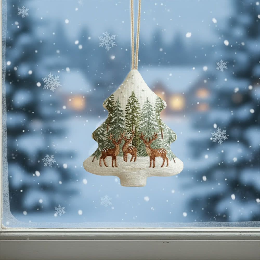 Rubbyoo Tree-shaped Embroidery Kit - Winter Forest | Winter Collection Craft | Unique Needle Art - image 1