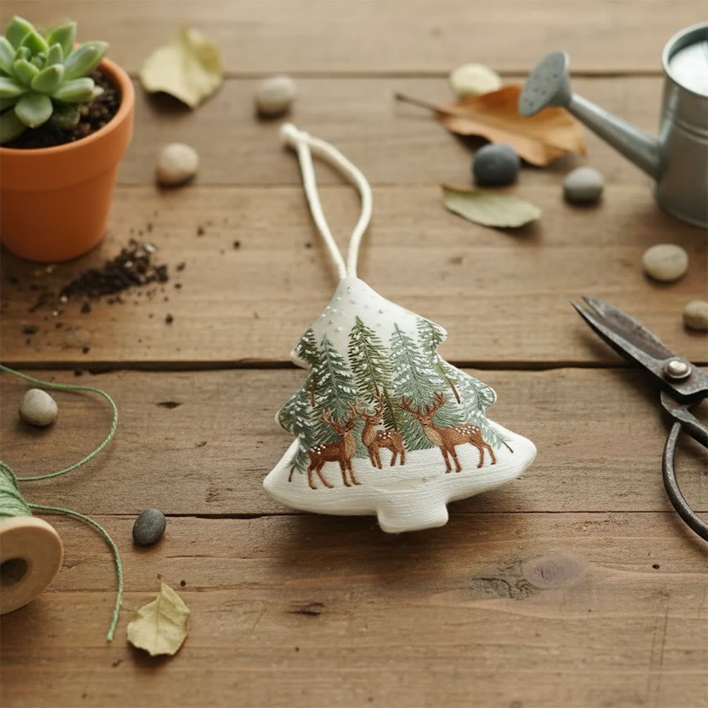 Rubbyoo Tree-shaped Embroidery Kit - Winter Forest | Winter Collection Craft | Unique Needle Art - image 4