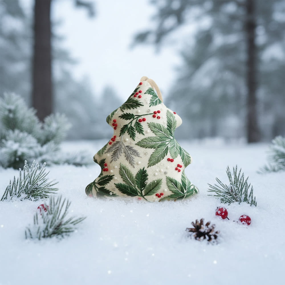 Rubbyoo Tree-shaped Embroidery Kit - Holly Leaves | Christmas Tree Ornaments | Holiday Party Gift - image 9