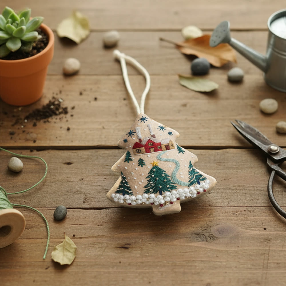 Rubbyoo Tree-shaped Embroidery Kit - Christmas Tree | Diy Christmas Pendant | Unique Gift Idea - image 4