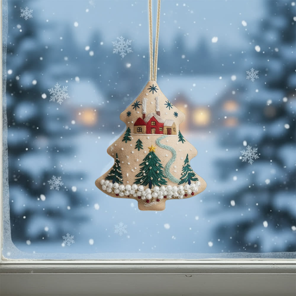 Rubbyoo Tree-shaped Embroidery Kit - Christmas Tree | Diy Christmas Pendant | Unique Gift Idea - image 1