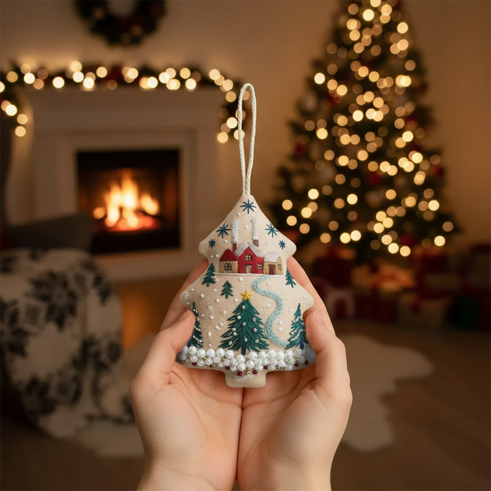 Rubbyoo Tree-shaped Embroidery Kit - Christmas Tree | Diy Christmas Pendant | Unique Gift Idea - image 2