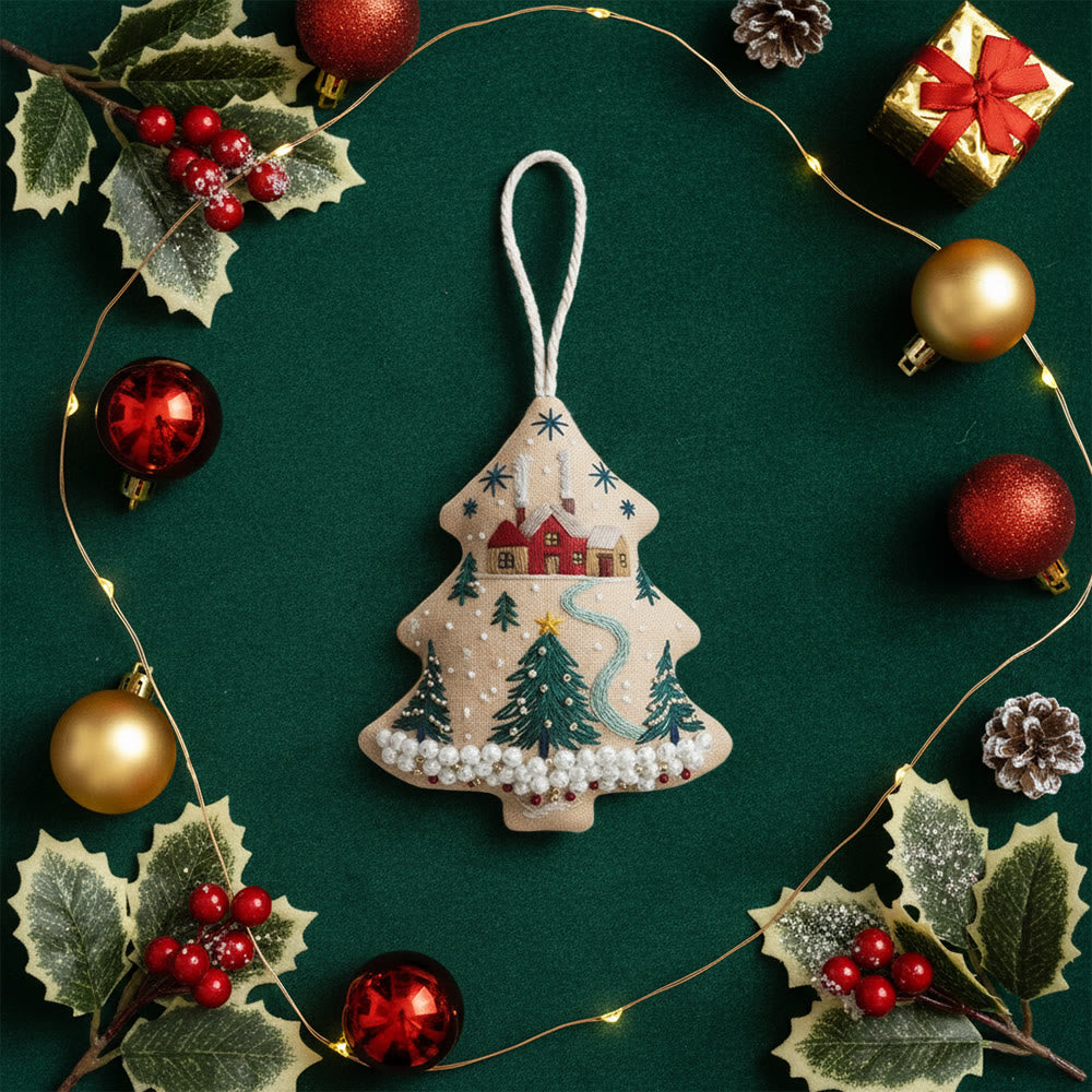 Rubbyoo Tree-shaped Embroidery Kit - Christmas Tree | Diy Christmas Pendant | Unique Gift Idea - image 8