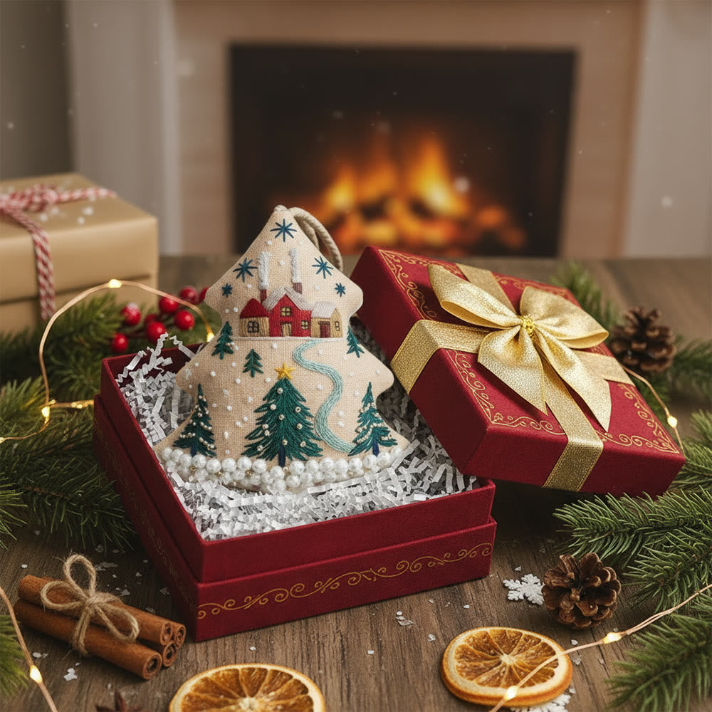 Rubbyoo Tree-shaped Embroidery Kit - Christmas Tree | Diy Christmas Pendant | Unique Gift Idea - image 5