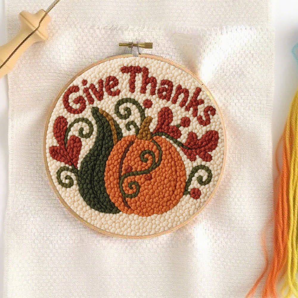 Give Thanks Punch Needle Kit – Cozy Diy Craft Project | Perfect Home Decor - image 1